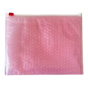 GLOSSIER Pink Bubble Pouch Makeup Bags 8"x11" Zipper Travel Cosmetic Organizer